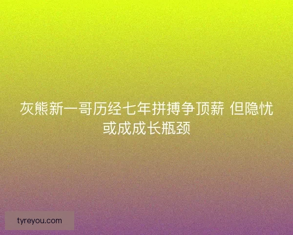 灰熊新一哥历经七年拼搏争顶薪 但隐忧或成成长瓶颈